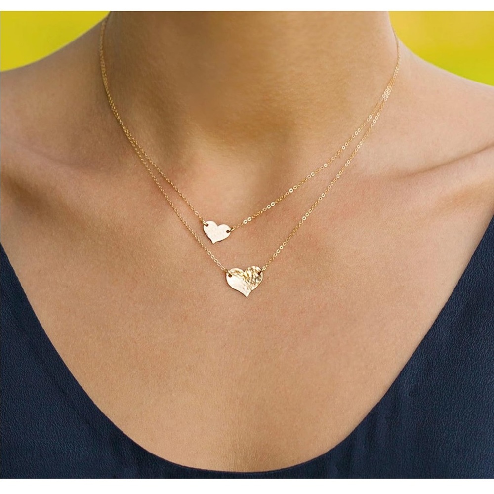 Layered Dainty Gold-Plated Heart Necklace